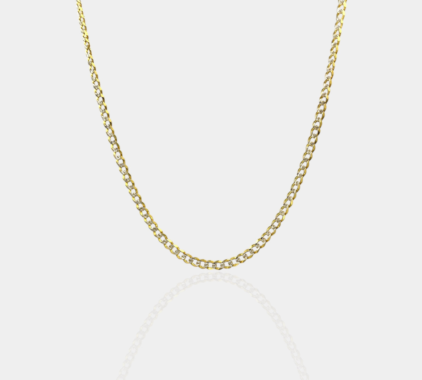 14K Curb Link Diamond Cut Necklace