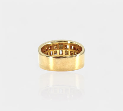 14K Wide Diamond Band Marqusie & Round Diamonds