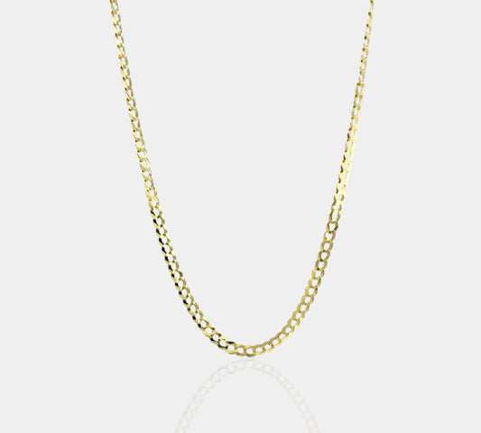 14K Solid Curb Link Chain