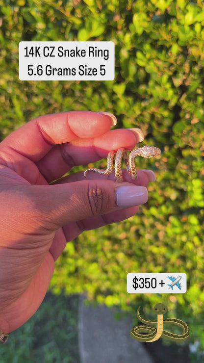 CZ Snake Ring
